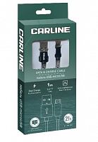 картинка кабель carline cab03121 usb-microusb 2.1а 1 метр тканевая оплетка от магазина Tovar-RF.ru