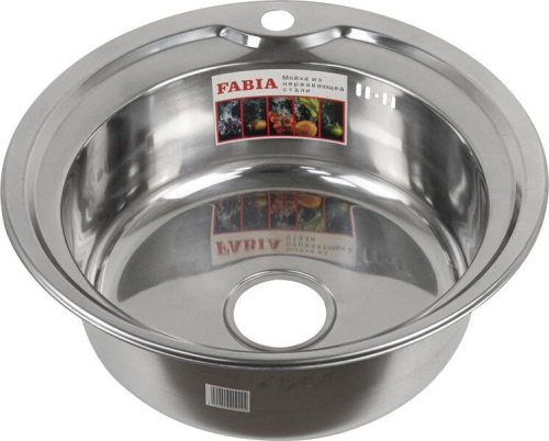 картинка мойка врезная fabia 051 мойка врезная d - 51 см 1 мм + большой сифон с переливом fabia 051 мойка врезная d - 51 см 1 мм + большой сифон с переливом от магазина Tovar-RF.ru