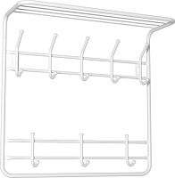 картинка Вешалка настенная ЗМИ 2х ярусная с полкой 60 Белая ВСП 8 ЗМИ 2х ярусная с полкой 60 Белая ВСП 8 от магазина Tovar-RF.ru