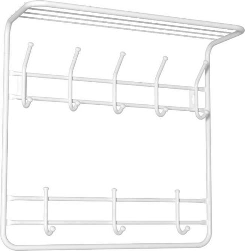 картинка Вешалка настенная ЗМИ 2х ярусная с полкой 60 Белая ВСП 8 ЗМИ 2х ярусная с полкой 60 Белая ВСП 8 от магазина Tovar-RF.ru