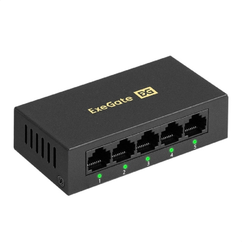 картинка exegate ex298689rus коммутатор неуправляемый exegate edes-1005d (5-портовый utp 10/100mbps, металлический корпус, с функцией энергосбережения (eee), настольный/настенный) от магазина Tovar-RF.ru