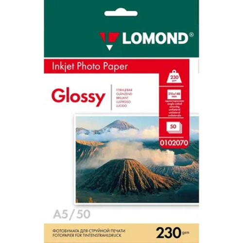 картинка LOMOND 0102070 А5 50л. Глянцевая фотобумага 230г/м2 магазин Tovar-RF.ru являющийся официальным дистрибьютором в России картинка LOMOND 0102070 А5 50л. Глянцевая фотобумага 230г/м2 от магазина Tovar-RF.ru
