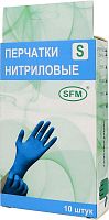 картинка Перчатки SFM Перчатки нитриловые голубые L (бол) 5 пар SFM, Германия от магазина Tovar-RF.ru