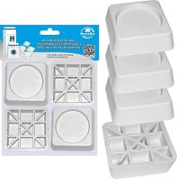 картинка multidom антивибрационные подставки для стиральных машин и холодильников (квадр. бел.) 6*6см, h2см мт76-35 multidom мт76-35 от магазина Tovar-RF.ru