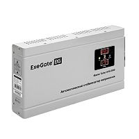 картинка exegate ex291747rus стабилизатор напряжения exegate master turbo avs-2000 (2000ва, 100-265в, цифр. индикация вход/вых. напряжения, 220в±8%, кпд 98%, 5 уровней защиты, задержка, усиленный метал.корпус, от магазина Tovar-RF.ru