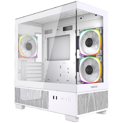 картинка Powercase Vision Micro M3W, Tempered Glass, 3x 120mm ARGB PWM Fan, белый, mATX  (CVMMW-A3) от магазина Tovar-RF.ru