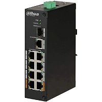 картинка dahua dh-pfs3110-8et-96 8-портовый неуправляемый коммутатор с poe, уличное исполнение, 8xrj45 100mb poe, 1xrj45 1gb + 1xsfp 1gb uplink, суммарно 96вт, коммутация 7.6 гбит/с, mac-таблица 8к от магазина Tovar-RF.ru