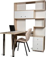 картинка Стол компьютерный БИТЕЛ СК-10 левый Дуб Сонома/Белый, хром БИТЕЛ СК-10 левый Дуб Сонома/Белый, хром от магазина Tovar-RF.ru