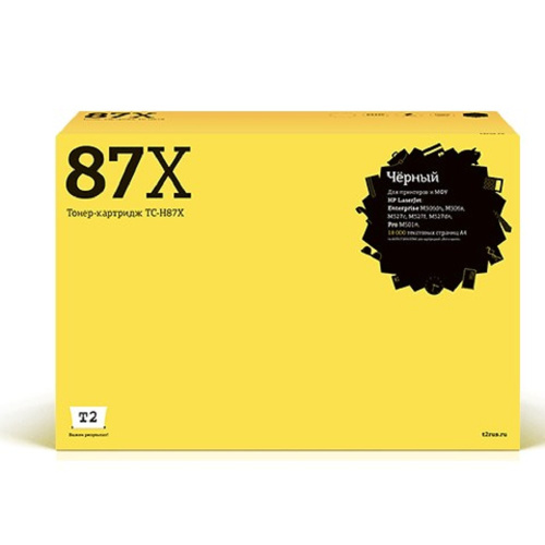 картинка t2 cf287x картридж tc-h87x для hp laserjet pro m501n/enterprise m506dn/m506x/m527c/m527f/m527dn (18000 стр.) черный, с чипом магазин Tovar-RF.ru являющийся официальным дистрибьютором в России картинка t2 cf287x картридж tc-h87x для hp laserjet pro m501n/enterprise m506dn/m506x/m527c/m527f/m527dn (18000 стр.) черный, с чипом от магазина Tovar-RF.ru