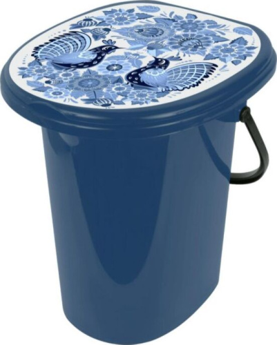 картинка Ведро-туалет INGREEN ING4002ГЖЛ 20л Гжель темно-синий от магазина Tovar-RF.ru