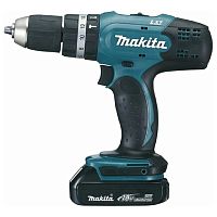 картинка Makita DHP453SYE Дрель-шуруповерт аккумуляторная ударная [DHP453SYE] {18В,2х1.5Ач Li-ion,БЗП-13мм,0-400\1300об\м,42\27Нм,1.7кг,чем,совм с 4Ач Li-ion} от магазина Tovar-RF.ru