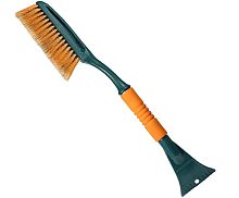 картинка щетка для снега li-sa ls208 cо скребком поролоновая ручка, оранжево-зеленая (64см) 39902 от магазина Tovar-RF.ru