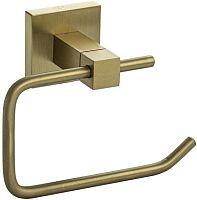 картинка GFMARK 93002 Держатель туалетной бумаги, без экрана, из нержавеющей стали, с квадратным основанием, цвет МАТОВОЕ ЗОЛОТО от магазина Tovar-RF.ru