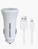 картинка азу more choice (4627151192093) ac23i 2usb 2.4a для 8-pin white от магазина Tovar-RF.ru
