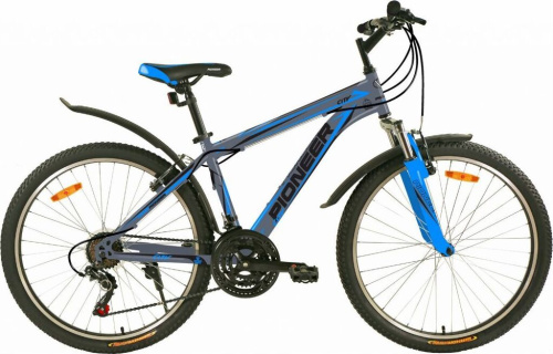 картинка велосипед pioneer city 26"/18" gray-blue-blackот магазина Tovar-RF.ru
