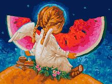 картинка картина по номерам белоснежка 914-as сладкий арбуз от магазина Tovar-RF.ru