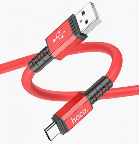 картинка кабель hoco (6931474777515) x85 type-c (m) 1.0m - красный от магазина Tovar-RF.ru