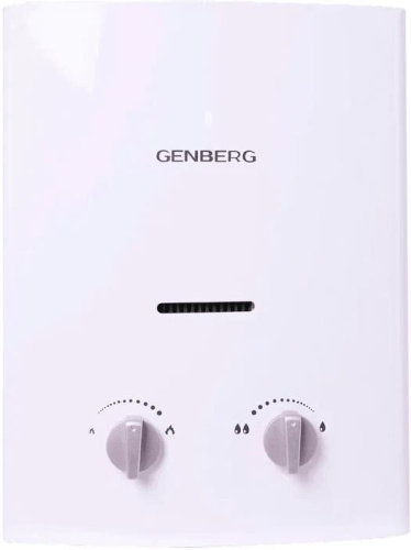 картинка проточный газовый водонагреватель genberg 105.01 бездымоходная 5 л. белая genberg 105.01 бездымоходная 5 л. белая от магазина Tovar-RF.ru