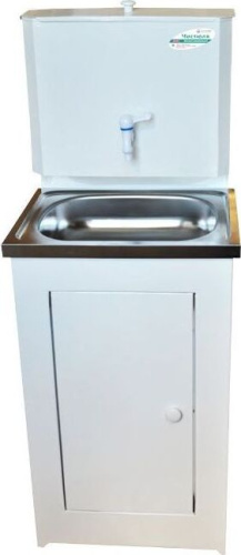 картинка Умывальник ЧИСТЮЛЯ бак полимерное покр. без ЭВН+мойка нерж. белый от магазина Tovar-RF.ru