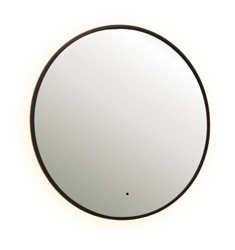 картинка Зеркало SHINE 80х80 см, метал. рама, черный, беск. сенсор,  LED-подсветка, диммер от магазина Tovar-RF.ru