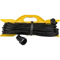 картинка Удлинитель силовой Stayer 55018-50_z01, розеток 1шт, 2x0.75 кв.мм, 10A, 50м, ПВС, рамка пластиковая, черный от магазина Tovar-RF.ru