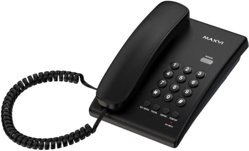 картинка телефон проводной maxvi cs-02 black от магазина Tovar-RF.ru