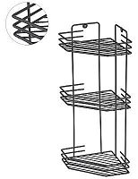 картинка РЫЖИЙ КОТ Полка угловая трёхъярусная 20,5*20,5*52 см (термопластичное покрытие) графит (310870) от магазина Tovar-RF.ru