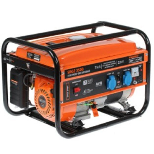 картинка Генератор бензиновый PATRIOT Max Power SRGE 3500 [474103145] {Двигатель: 4т, OHV, АИ-92, 210 сс, 7.0 л.с; Мощность ном/макс: 2.5/2.8 кВт; Объём бака: 15 л; Розетки: 2 евро 16А; Вес: 39 кг;} от магазина Tovar-RF.ru
