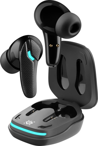 картинка наушники defender (63285) cyberdots 285 черный, игровые tws, bluetooth магазин Tovar-RF.ru являющийся официальным дистрибьютором в России картинка наушники defender (63285) cyberdots 285 черный, игровые tws, bluetooth от магазина Tovar-RF.ru