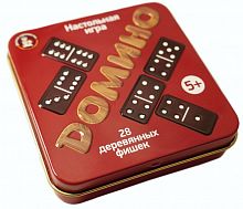 картинка детские игры десятое королевство игра настольная деревянная "домино" (жестяная коробочка) 02990 от магазина Tovar-RF.ru
