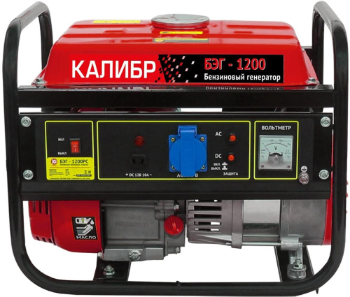 картинка Бензиновый электрогенератор КАЛИБР БЭГ-1200 1200Вт от магазина Tovar-RF.ru