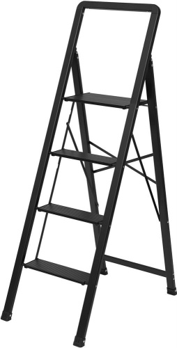 картинка Стремянка MASTER HOUSE алюминиевая Арья, 4 ступени, цвет черный 84167 MASTER HOUSE Арья (алюминиевая), 4 ступени, цвет черный 84167 от магазина Tovar-RF.ru
