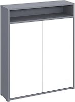 картинка Модульная мебель МЕБЕЛЬ-КОМПЛЕКС ЛАЙТ Тумба для обуви 2-х дверная с полками Серый шифер / Белый (1 кор.) МЕБЕЛЬ-КОМПЛЕКС ЛАЙТ Тумба для обуви 2-х дверная с полками Серый шифер / Белый (1 кор.) от магазина Tovar-RF.ru