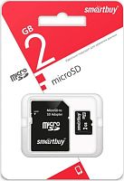 картинка карта памяти smartbuy (sb2gbsd-01) microsd 2gb+адаптер от магазина Tovar-RF.ru