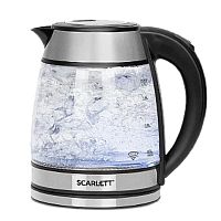 картинка чайник электрический scarlett sc-ek27g54, 1800вт, серебристый и черный от магазина Tovar-RF.ru