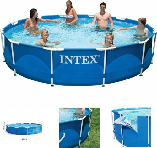 картинка бассейн каркасный intex бассейн каркасный 366х76см.+фильтр-насос . (в коробке) арт.28212np intex бассейн каркасный 366х76см.+фильтр-насос . (в коробке) арт.28212npот магазина Tovar-RF.ru