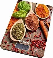 картинка весы кухонные sakura sa-6077ds темн. дерево специи sakura sa-6077ds темн. дерево специи от магазина Tovar-RF.ru