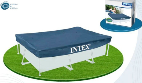 картинка тент для бассейна intex защитный тент (для каркасных бассейнов 300х200см) 28038от магазина Tovar-RF.ru