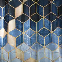 картинка Штора САНАКС 01-88 Штора с рисунком синие КУБЫ, в ванную комнату, без колец - полиэстэр от магазина Tovar-RF.ru