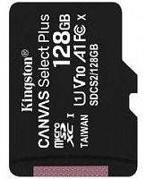 картинка  kingston карта памяти microsdxc uhs-i u1 canvas select plus 128 гб, 100 мб/с, class 10, sdcs2/128gb, 1 шт., переходник sd от магазина Tovar-RF.ru