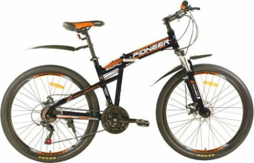 картинка велосипед pioneer shuttle 26"/17" black-orange-whiteот магазина Tovar-RF.ru