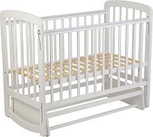 картинка кровать polini кроватка детская polini kids simple 304 с маятником, белый от магазина Tovar-RF.ru