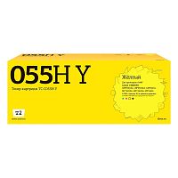 картинка t2  cartridge 055h y/3017c002  картридж tc-c055h y  для canon i-sensys lbp663/664/mf742/744 (6000 стр.) желтый, с чипом от магазина Tovar-RF.ru
