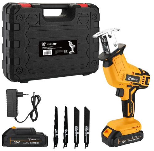 картинка Сабельная пила аккумуляторная DEKO DKRS20-Li, 20В, 2x2.0Ач 063-4311 от магазина Tovar-RF.ru