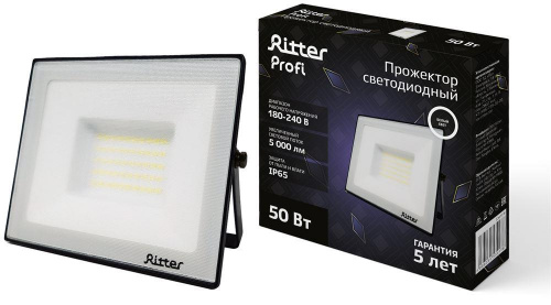 картинка Прожектор светодиодный RITTER 53417 8 PROFI 50 Вт 4000К черный от магазина Tovar-RF.ru