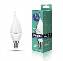 картинка Лампа светодиодная CAMELION (14403) LED8-CW35/865/E14/8Вт от магазина Tovar-RF.ru