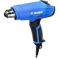 картинка ЗУБР "ПРОФЕССИОНАЛ" Фен [ФТ-П2000 М2ДК] { технический, керамический изолятор, 2 режима, насадки, ЖК-дисплей, 80-550град, 220/550л/мин, 2000Вт } от магазина Tovar-RF.ru