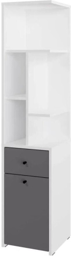 картинка Модульная мебель МЕБЕЛЬ-КОМПЛЕКС ЛАЙТ Стеллаж угловой с дверкой и ящиком Белый / Серый шифер/МК (1 кор.) МЕБЕЛЬ-КОМПЛЕКС ЛАЙТ Стеллаж угловой с дверкой и ящиком Белый / Серый шифер/МК (1 кор.) от магазина Tovar-RF.ru