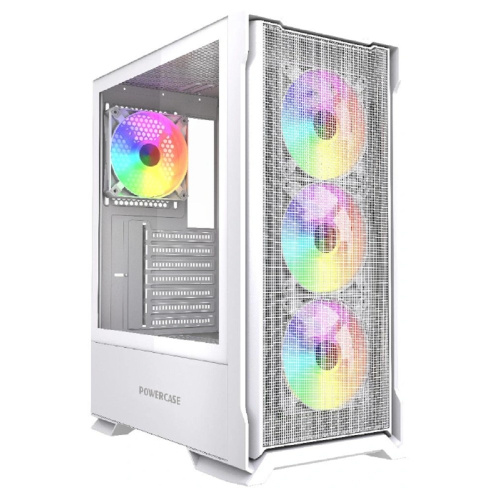картинка Powercase Mistral AZ4W ARGB, Tempered Glass, 4x 120mm ARGB Fans, белый, ATX  (CMAZW-A4) от магазина Tovar-RF.ru