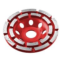 картинка Чашка алмазная шлифовальная по бетону ЗУБР "МАСТЕР" сегментная двухрядная, 125мм [33376-125] от магазина Tovar-RF.ru